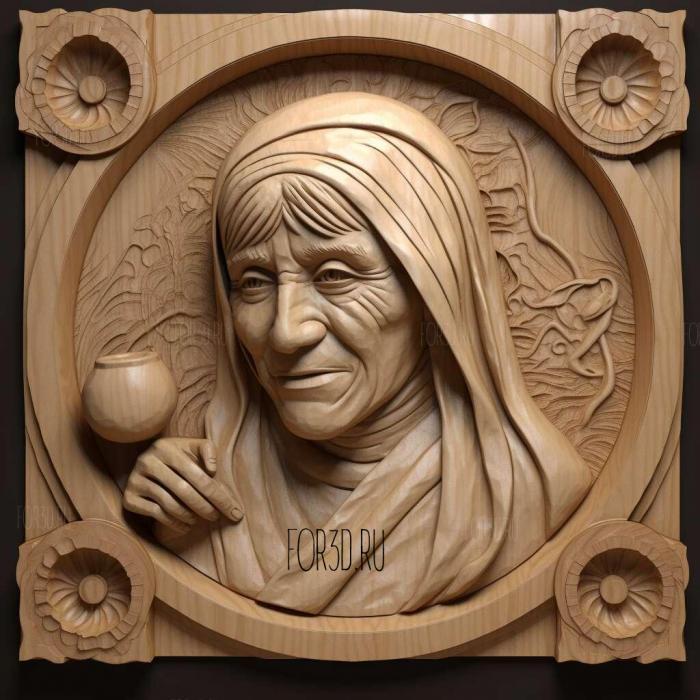 Mother Teresa 2 stl model for CNC